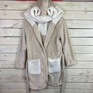 Jacklyn Intimates Adult Women's Animal Bathrobe Hooded Size SMALL Reindeer Robe